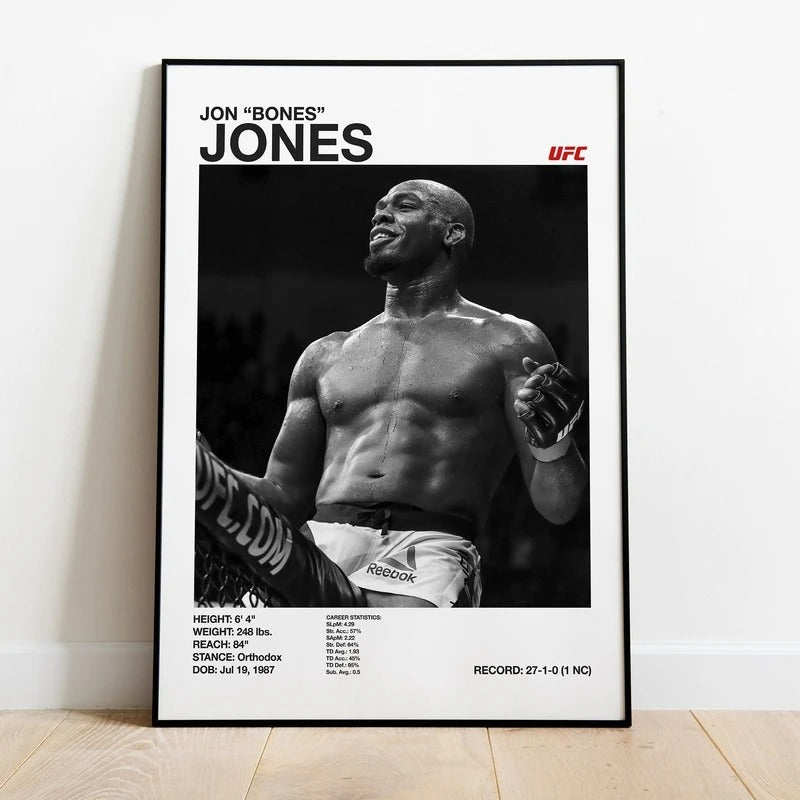 UFC Black & White Fighters Poster — Unframed