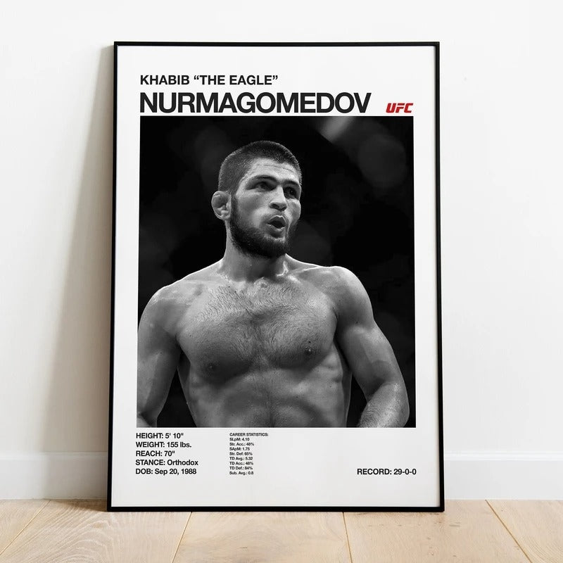 UFC Black & White Fighters Poster — Unframed
