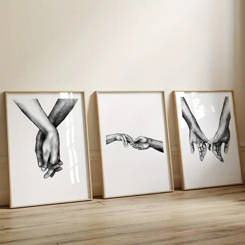 Nordic Minimalist Love Art Trio