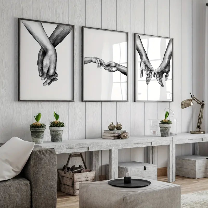 Nordic Minimalist Love Art Trio