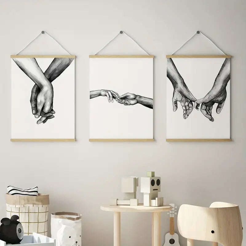 Nordic Minimalist Love Art Trio