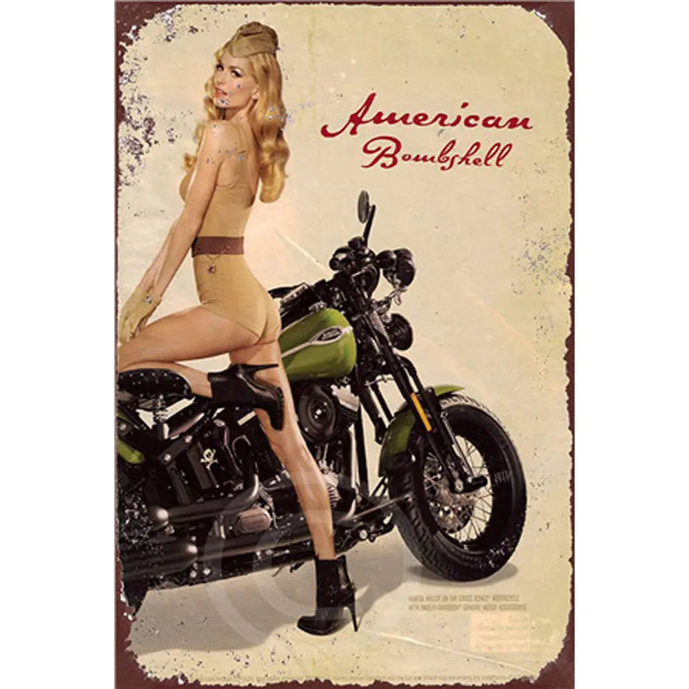 Retro Chic Tinplate Wall Art - Girl Series