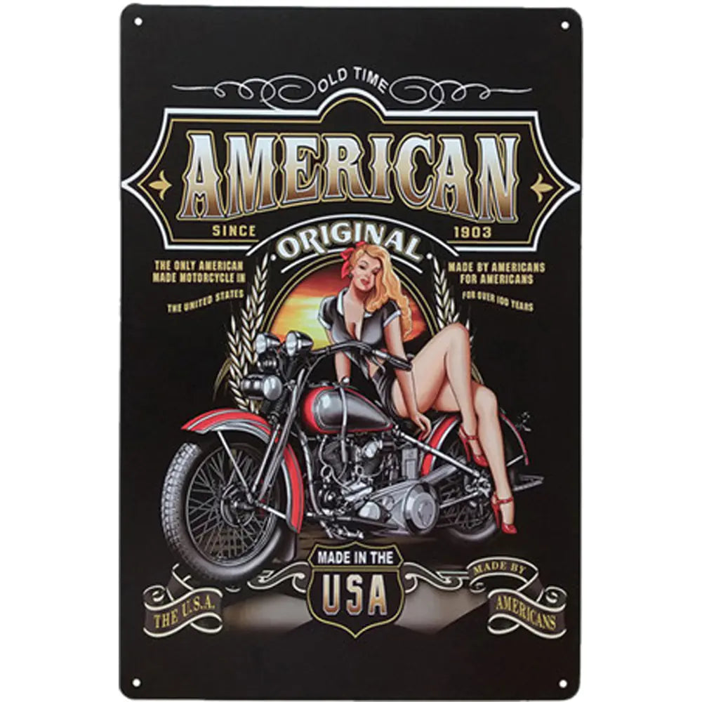 Retro Chic Tinplate Wall Art - Girl Series