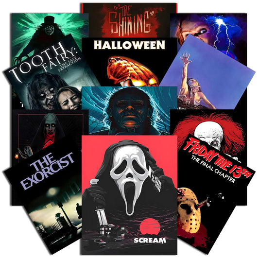 12Pcs Classic Horror Film Art Posters Set