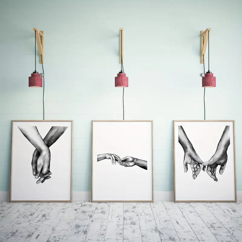 Nordic Minimalist Love Art Trio
