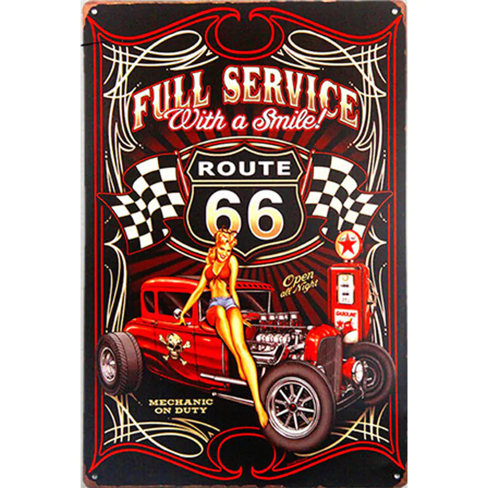 Retro Chic Tinplate Wall Art - Girl Series