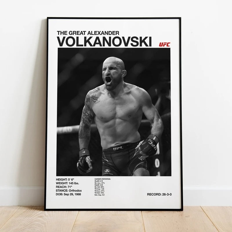 UFC Black & White Fighters Poster — Unframed