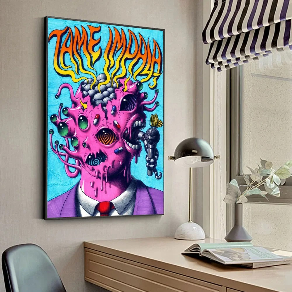 Psychedelic Skull Poster – HD Wall Art (Tame-inspired)