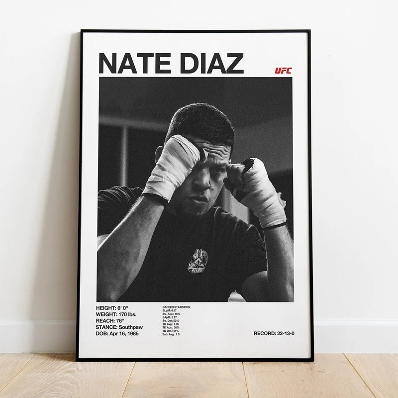 UFC Black & White Fighters Poster — Unframed