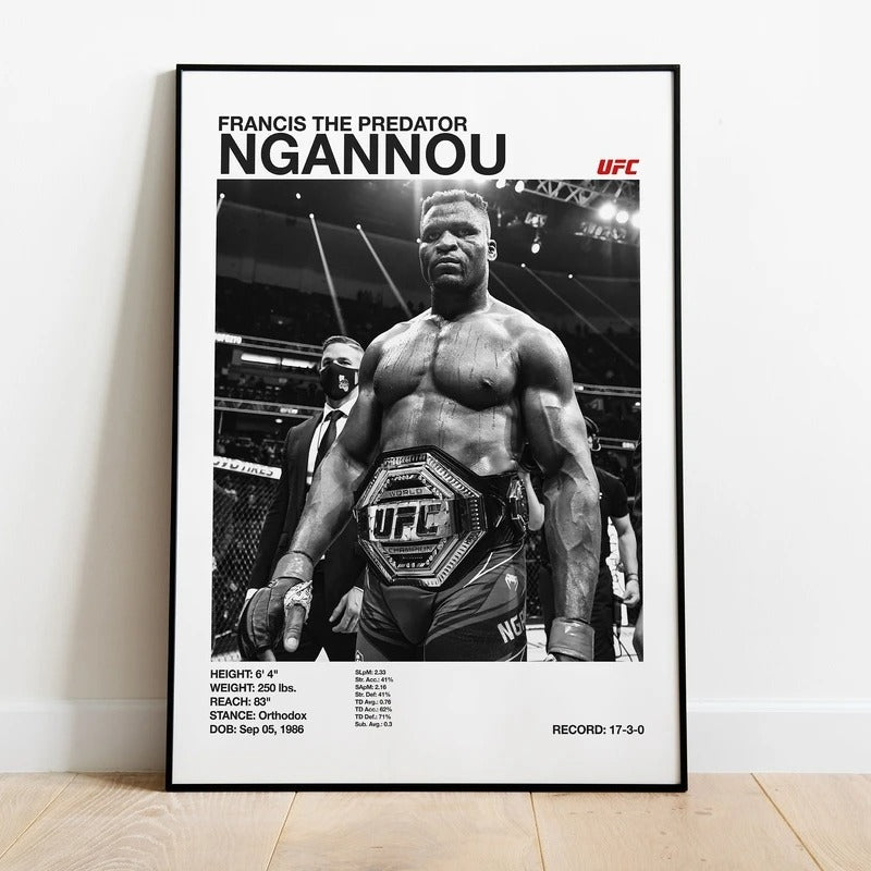 UFC Black & White Fighters Poster — Unframed