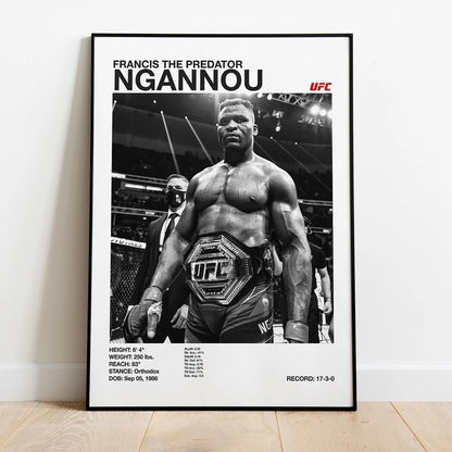 UFC Black & White Fighters Poster — Unframed