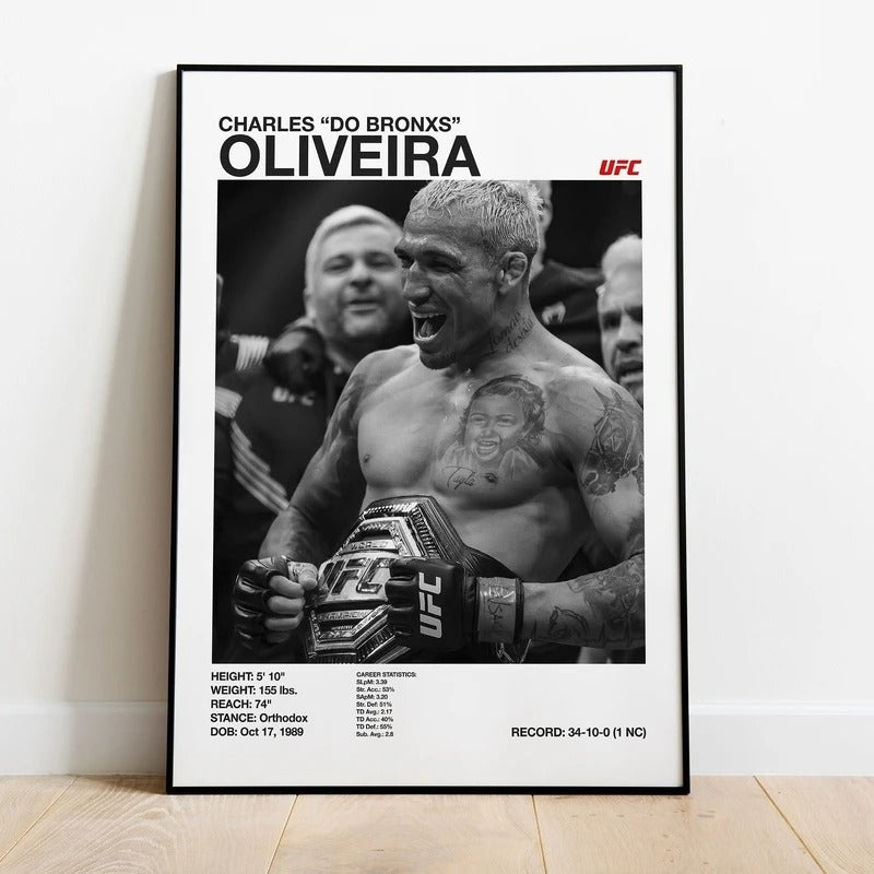 UFC Black & White Fighters Poster — Unframed