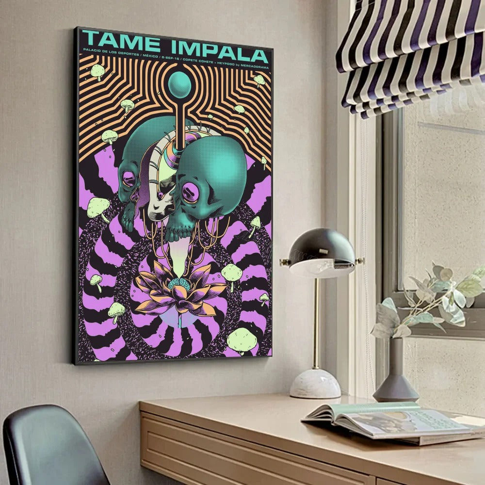 Psychedelic Skull Poster – HD Wall Art (Tame-inspired)