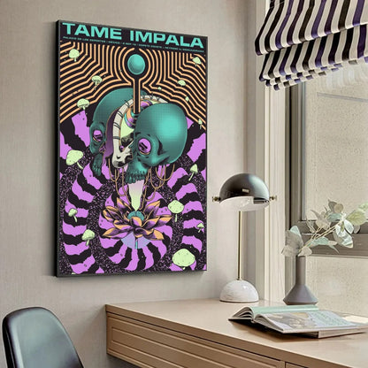 Psychedelic Skull Poster – HD Wall Art (Tame-inspired)