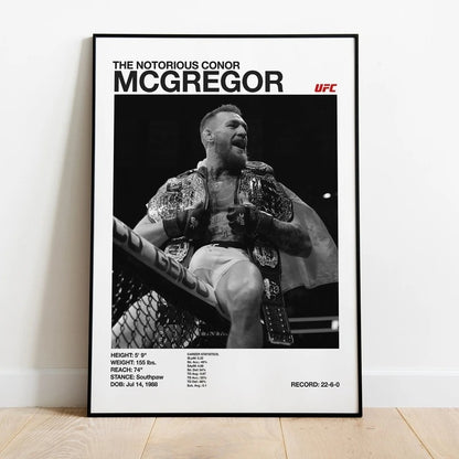 UFC Black & White Fighters Poster — Unframed