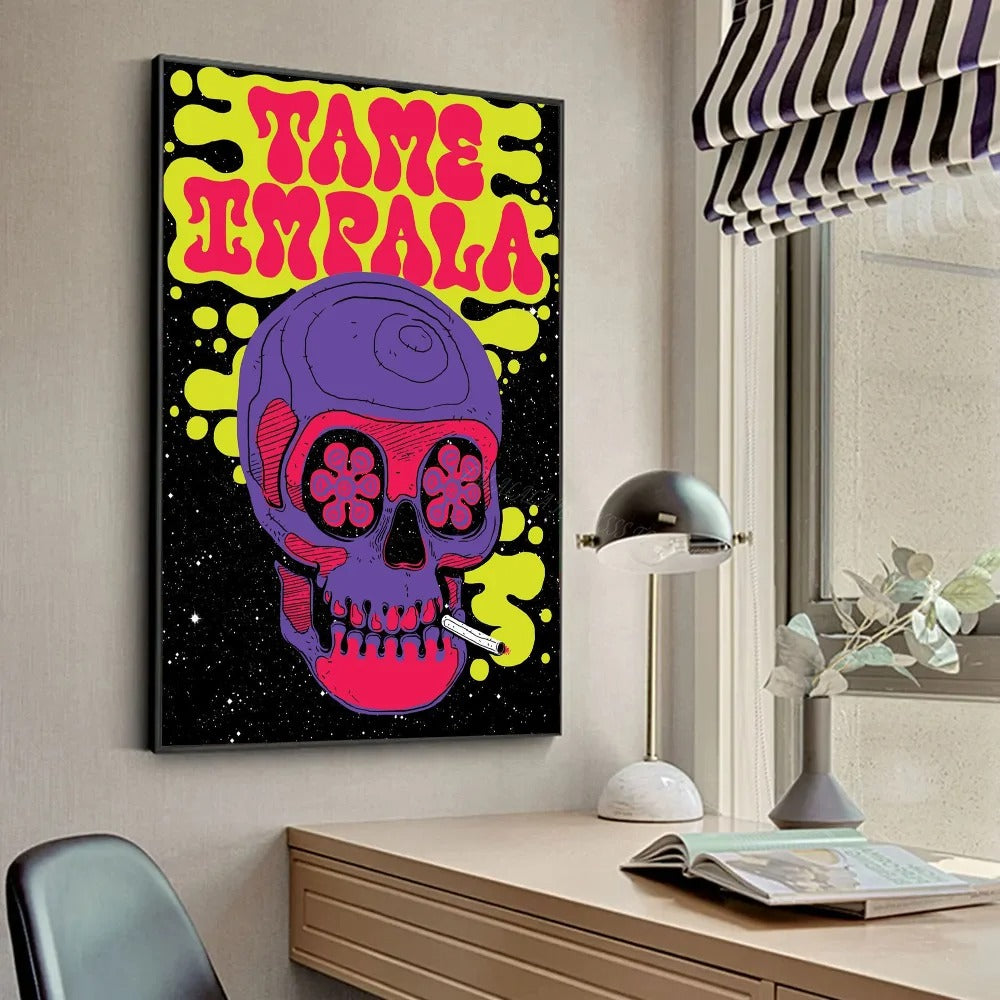 Psychedelic Skull Poster – HD Wall Art (Tame-inspired)
