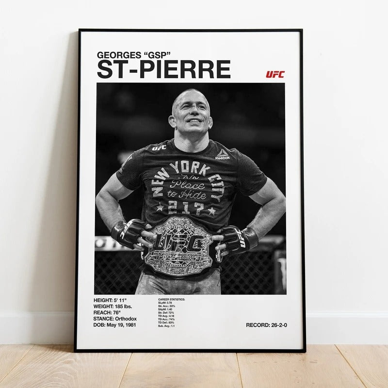 UFC Black & White Fighters Poster — Unframed