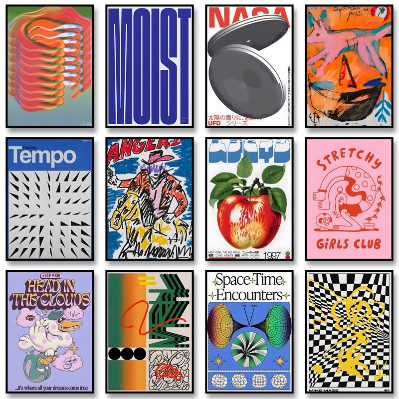 Retro Mind Maze – Vintage Abstract Canvas Wall Art
