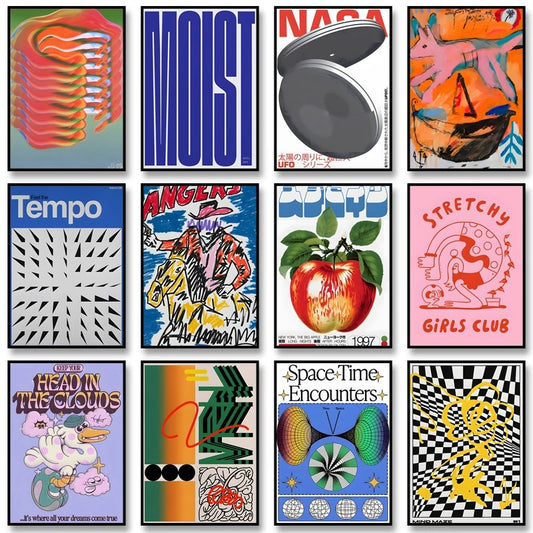 Retro Mind Maze – Vintage Abstract Canvas Wall Art