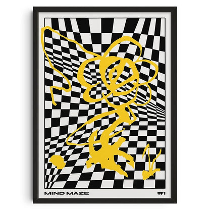 Retro Mind Maze – Vintage Abstract Canvas Wall Art