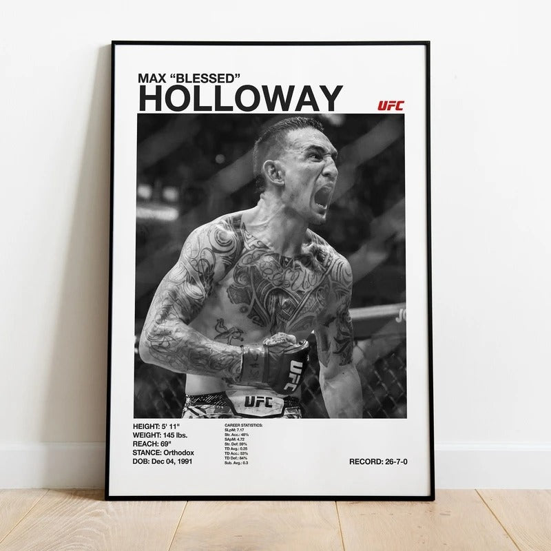 UFC Black & White Fighters Poster — Unframed