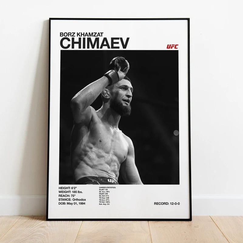 UFC Black & White Fighters Poster — Unframed