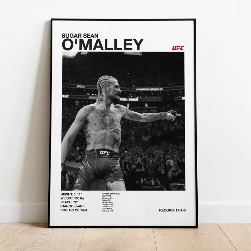 UFC Black & White Fighters Poster — Unframed