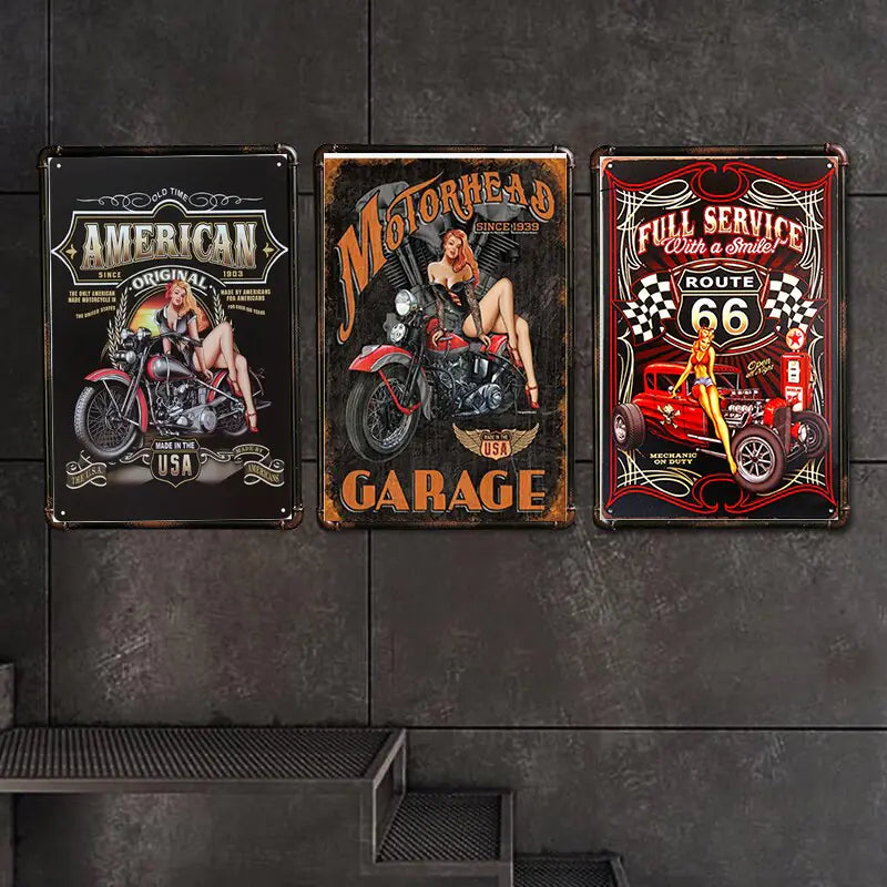 Retro Chic Tinplate Wall Art - Girl Series