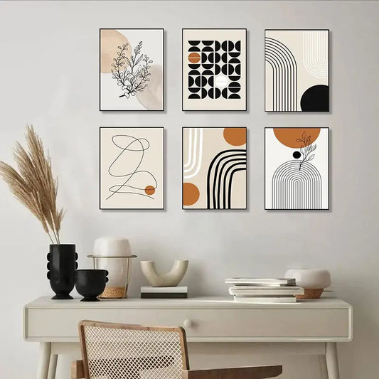 Chic Bohemian 6-Panel Wall Art for Modern Rooms